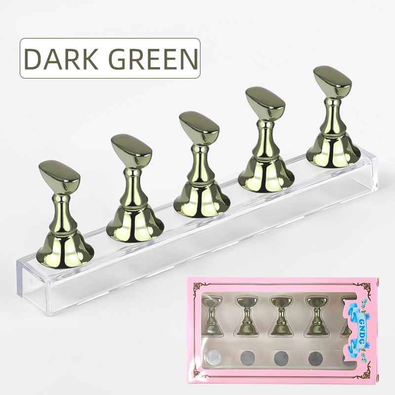 5 st nagelhållare lösnageltips övningsställ kristallbas magnetisk hållare nagelkonstdisplay för konstsalong gör-det-själv och övningsverktyg