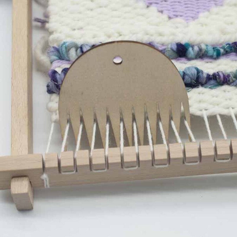 Ferramenta de tecelagem de madeira tecido tapeçaria tecelagem de madeira tear pente diy trançado ferramentas pente 1 pçs diy tear pente ferramenta