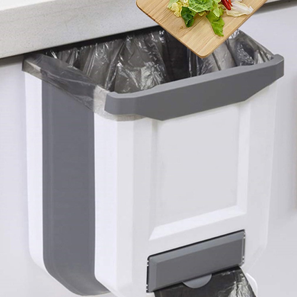 Duurzame, aan de muur te bevestigen, opvouwbare prullenbak voor thuis, hangende keuken, aan de muur te bevestigen, opvouwbare prullenbak