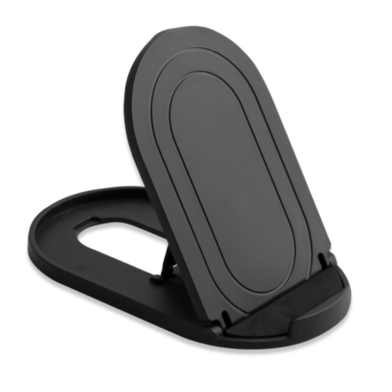 Estante organizador para el hogar, Mini soporte de escritorio para teléfono móvil y tableta, ajustable, plegable, soporte para teléfono inteligente, soporte para teléfono móvil: Black