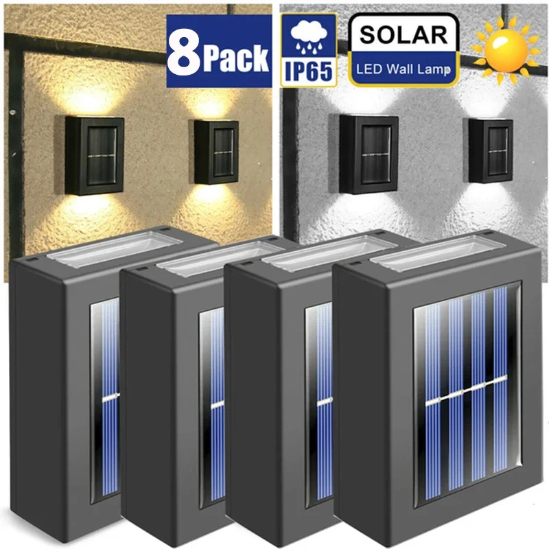 Zonne-Energie Op En Neer Spotverlichting Buiten, Straat Wandlamp Zonne-Energie Zonlicht Waterdichte Zonne-Energie Lamp Tuin Decoratief
