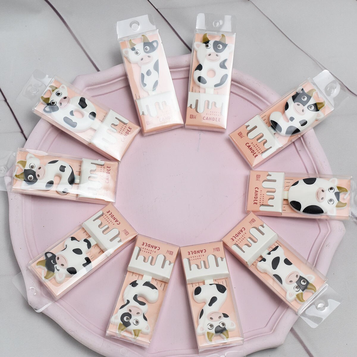 Bursdag stearinlys kake topper baking dekorere søte tall kuer 0-9 baby shower barn & #39 ;s festutstyr dessertbord bryllup