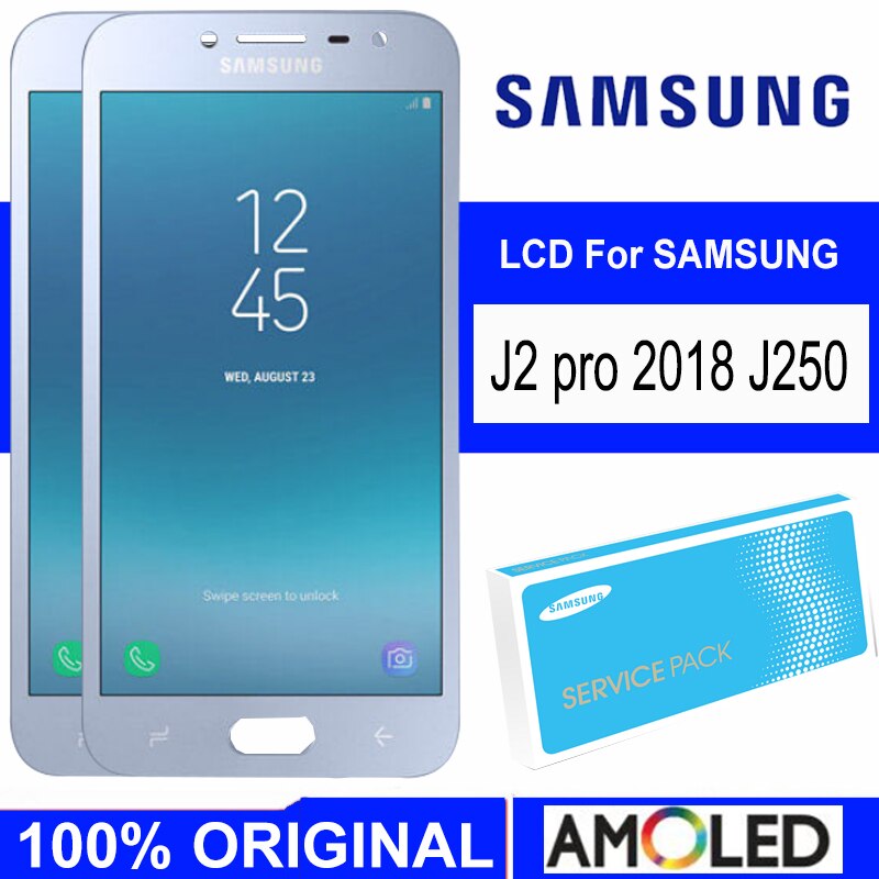 Originale Super Amoled per Samsung Galaxy J2 pro 2018 J250 J250F Display LCD touch screen digitizer assembly Parti di Riparazione