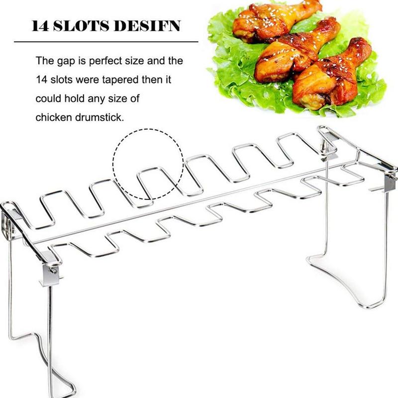 Narzędzie robić grilla ze stali nierdzewnej, grill robić kurczaka, składany, zlew robić udka kurczaka z uchwytem na patelnię, skrzydło grilla robić grillowania  n1 godz. 7