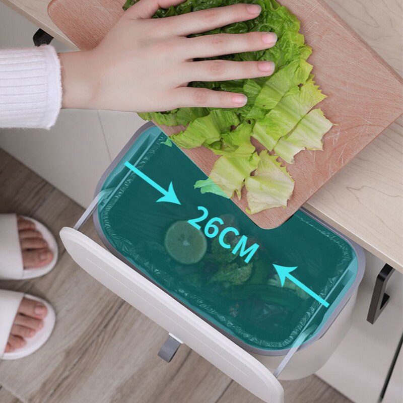 9L With Lid Waste Bin Kitchen Wall Mounted Trash Can Bathroom Toilet Door Hanging Trash Bin Garbage Car Recycle Dustbin Rubbish