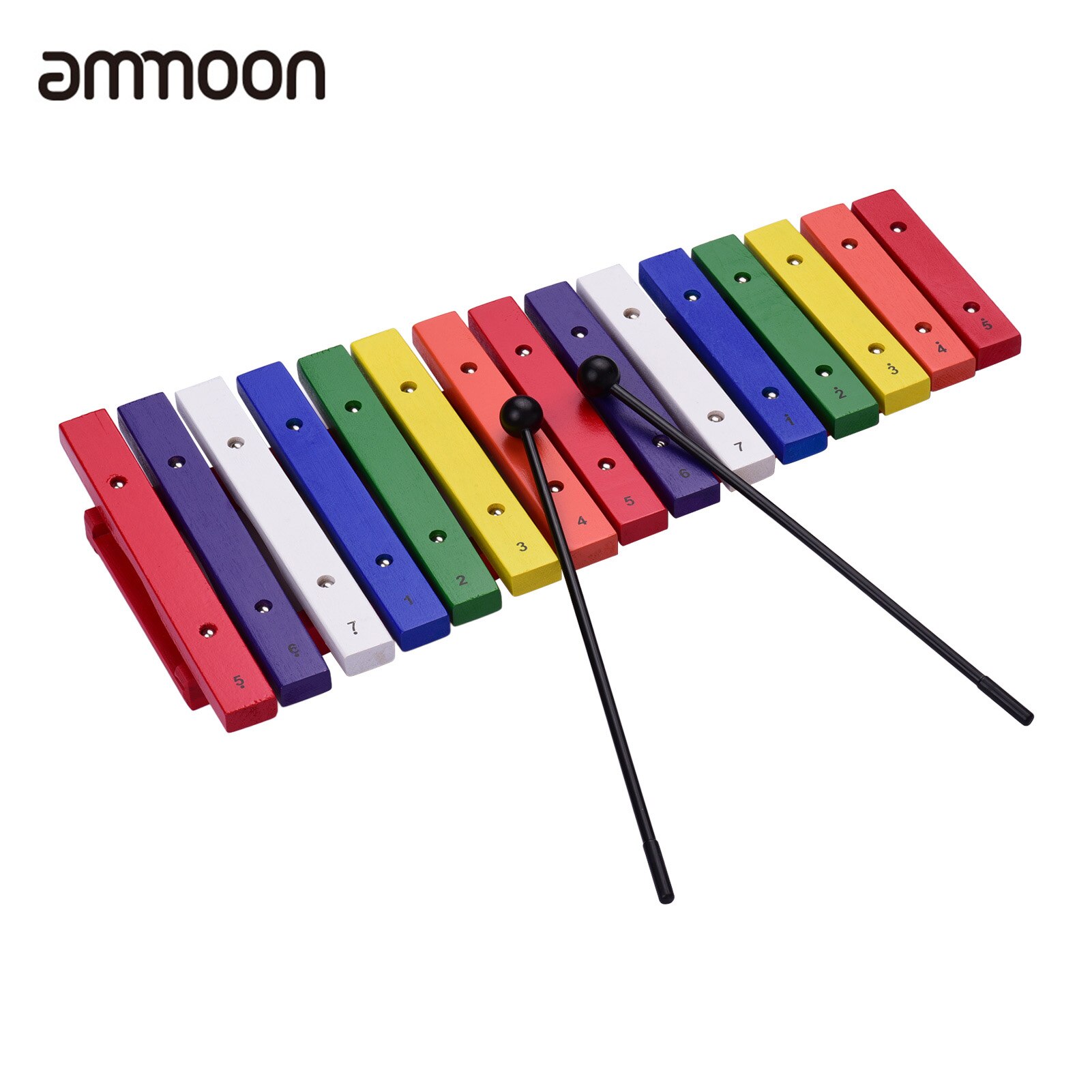 Ammoon 15 Toetsen Xylofoon Kleurrijke Musical Slaginstrument Vroege Onderwijs Instrument Voor Muziek Gevoel Ontwikkeling