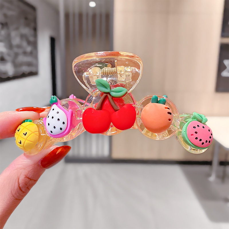 Cute Cartoon Shark Clips Transparent Hair Claws Fruit Hair Crab Clamps Girls Flower Headwear Kids Hair Clip Child Hair Accessory: 6
