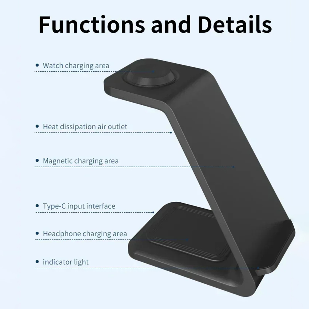 3- -i- -1 trådløs lader 15w ladestasjon trådløs hurtiglader for apple watch iphone 15 14 13 12 11 xs
