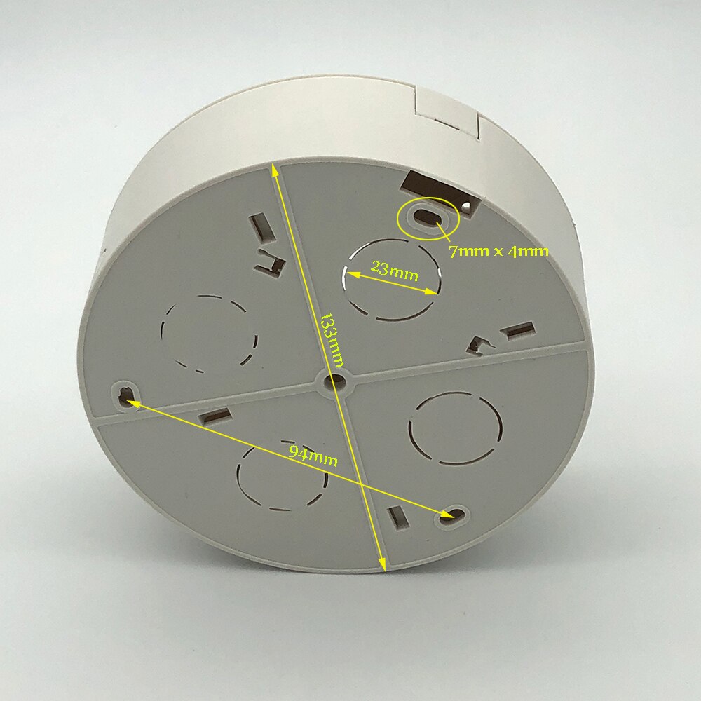 Soporte de cámara de vigilancia del hemisferio interior D = 130 mm Montaje en techo Soporte de cámara domo integrado Base redonda Plástico blanco