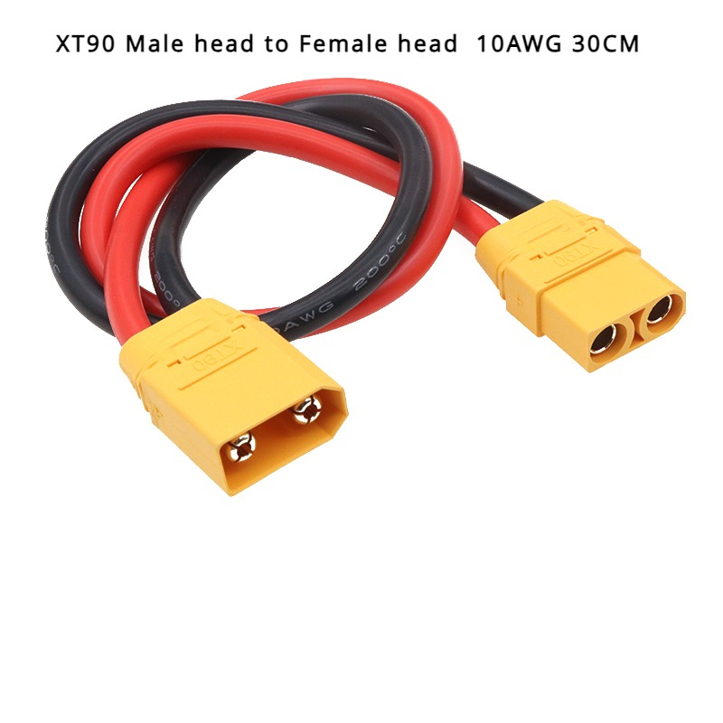 1/5 stk./parti 10/20/30cm uav ledningsnettilbehør,  xt90 han- og hunstik med 10 awg silikone fleksibelt ledningsstik: Orange / Under 5 stk