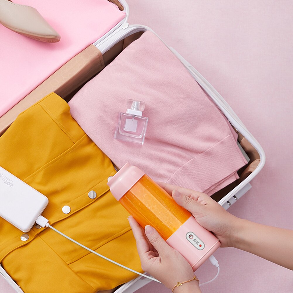 Cordless Personal Blender Travel Outdoors Mini Fast Blender Kitchen Appliances 10 Oz Travel Cup Lid Juice Maker Machine