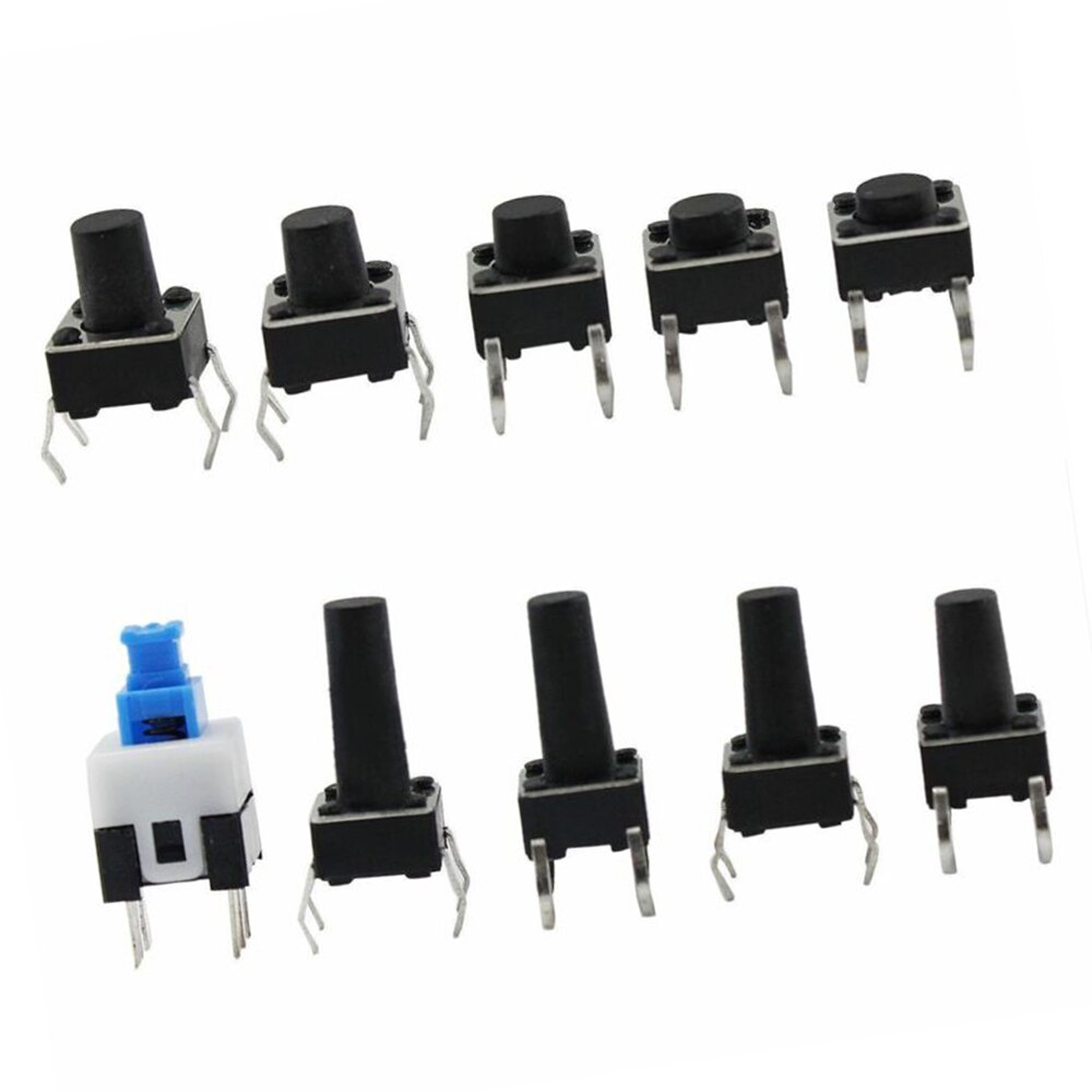 180PCS 10 Values Tactile Push Button Switch Mini Momentary Tact Assortment