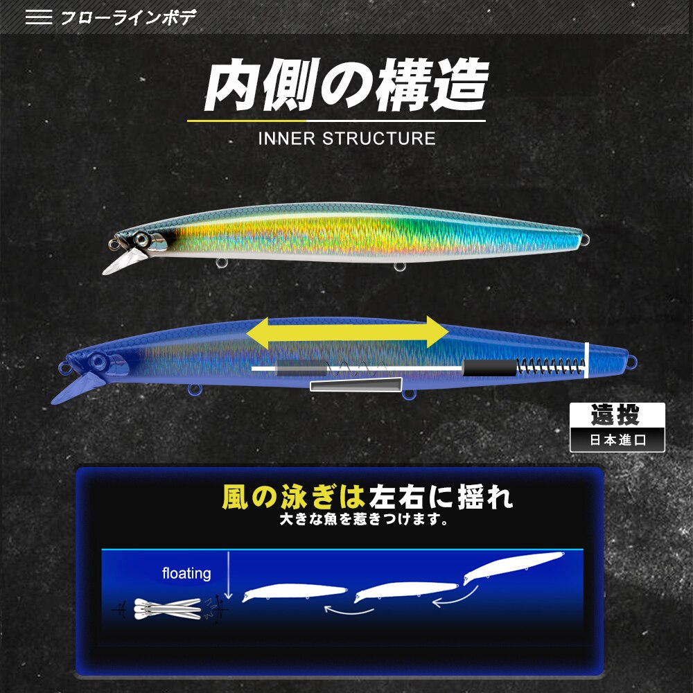 D1 Nowy2021 cichy wabik morze Wędkarstwo 163F 32G Ruchomy duża Strzebla160F twardy wabik z gitara basowa Pstrąg świetlny długo odlew rozetka walca DT5002