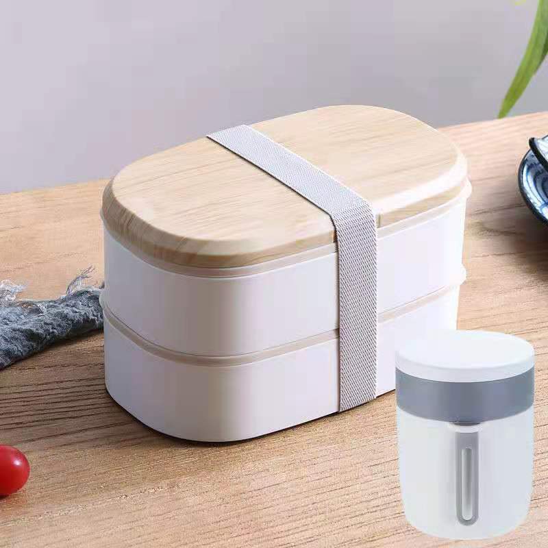 Lunch Box For Kids Lunch Box Bento Box for Student Office Worker Double-layer Microwave Heat Food Storage Containerланч бокс: lunch box cup set