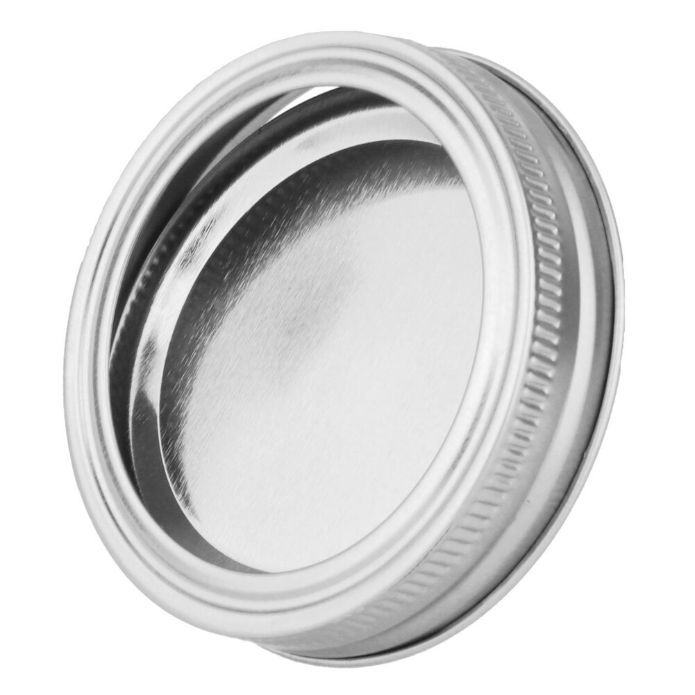70/86mm Mason Jar Lids with Discs Wide Mouth Canning Mug Glass Lid Stainless Steel Top Covers Rust Resistant Screw Bands Rings