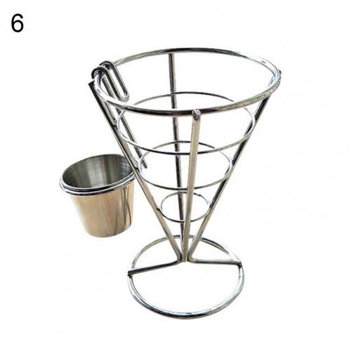 Mini French Fries Basket Food Bucket Snack Potato Chips Barrel Container Stainless Steel Mini Frying Basket Strainer Tableware: 6