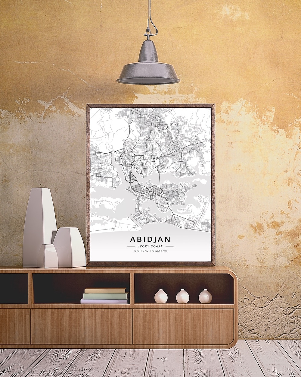 Abidjan Ivory Coast Map Poster