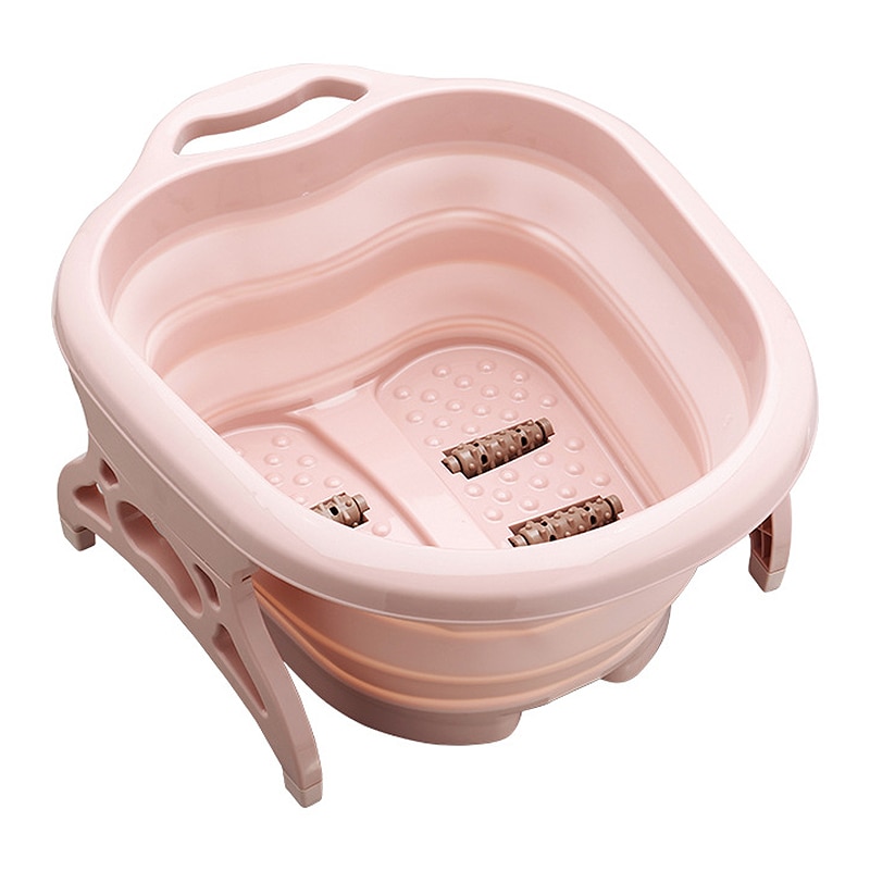 ¡Novedad! Bañera de pie para SPA, bañera para pies (con rodillos de masaje), bañera portátil plegable para masaje de pies: Default Title