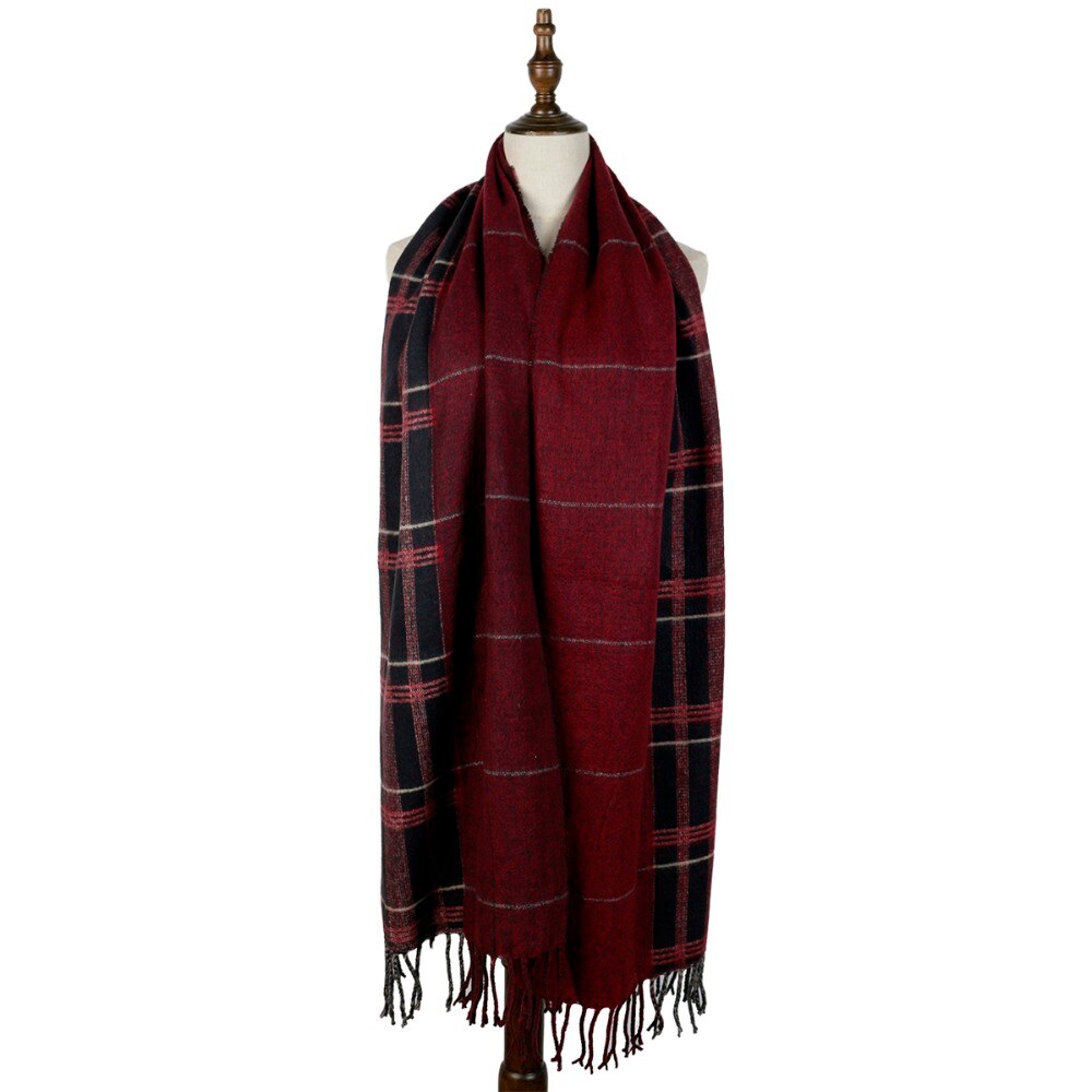 Skjerf herre jacquard ull kashmir herre skjerf europeisk vendbar dusk vevde sjal inverno rutete herre skjerf varm myk boutique