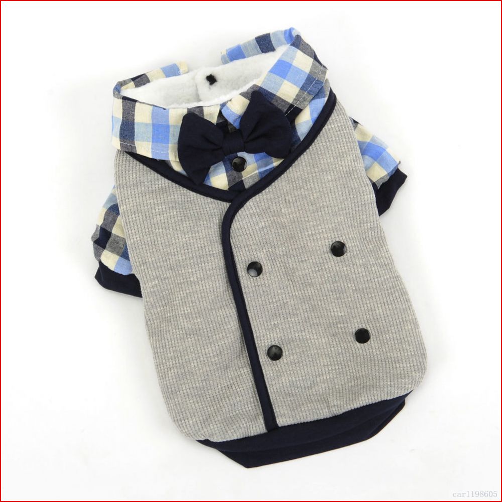 Hombre ropa para perros ropa de invierno de perro traje de boda traje de camisa de esmoquin Ropa para perros Chihuahua ropa de yorkie chaqueta de abrigo de traje de Mascota: Gris / XS