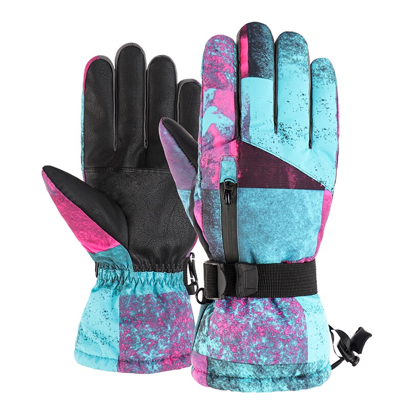 Luvas de esqui com 5 dedos para inverno, luva de esqui de lã térmica impermeável quente para neve, snowboard, motocicleta, inverno: Ski Gloves 3 / L