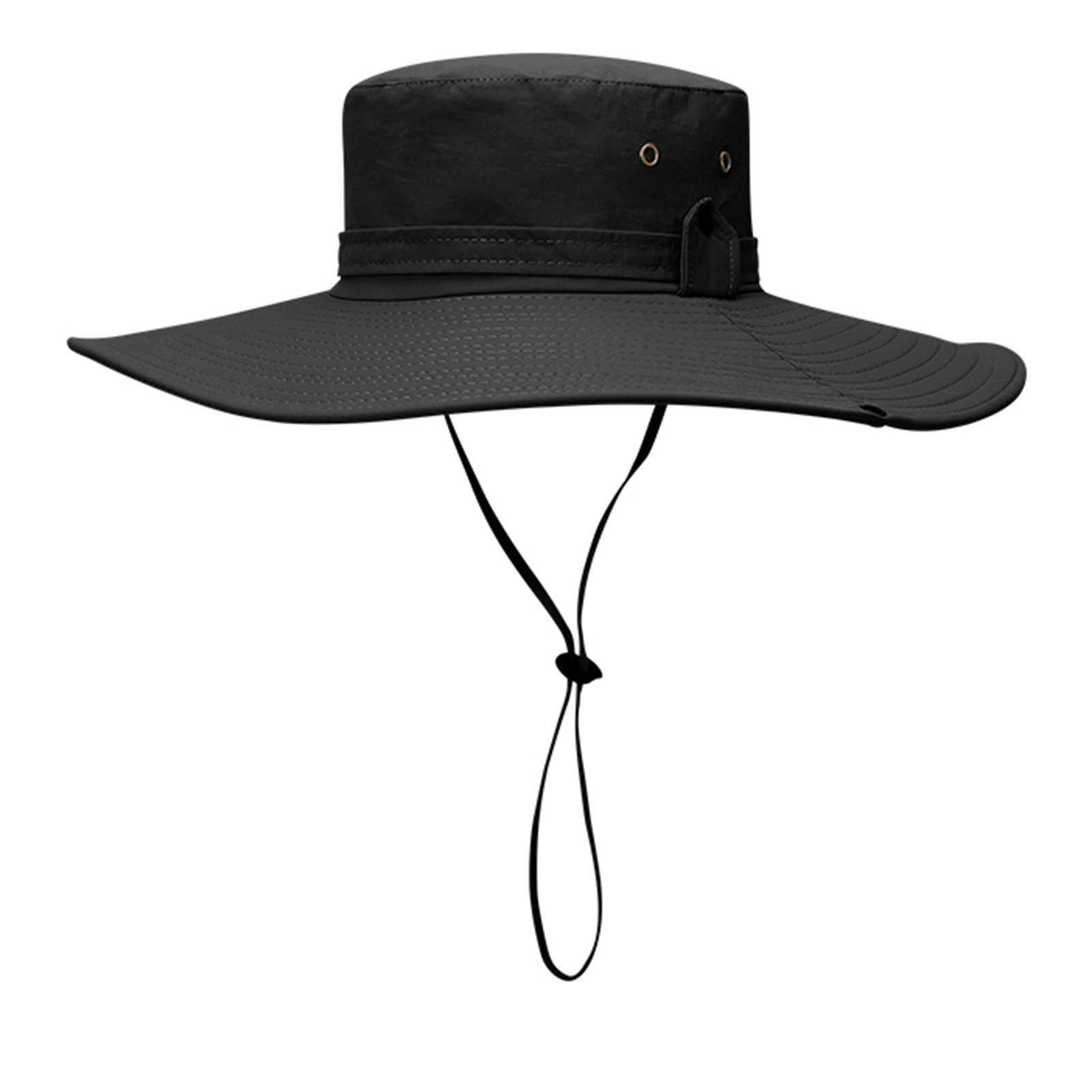 Summer Sun Hat For Man Outdoor Quick-drying Sun-proof Men's Panama Hat Fishing Breathable Male Large Wide Brim Bucket Hats: Black