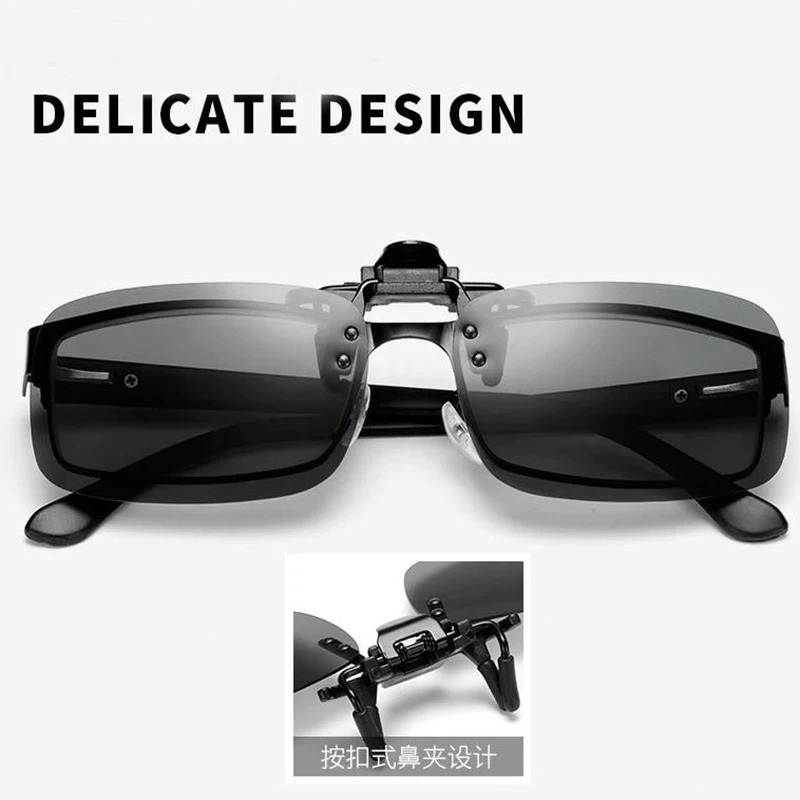Polarized Clip Sunglasses Myopia Glasses Clip Driver Fishing Night Vision Myopia Clipon Sun Shading Eyeglasses