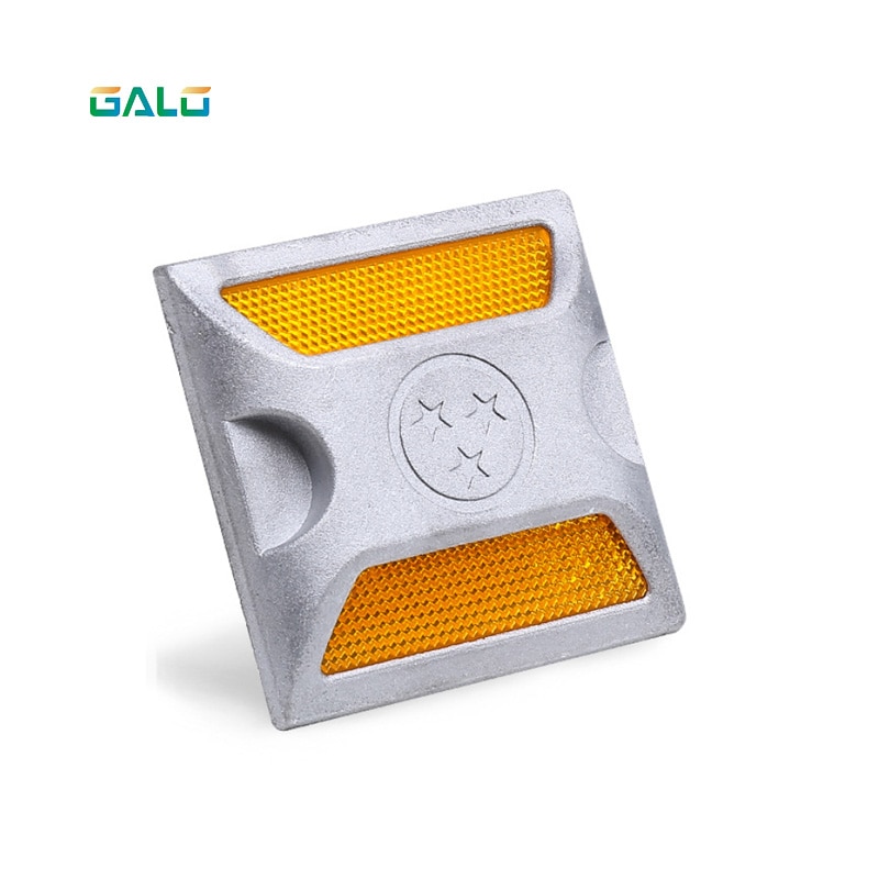 Vejbelægningsmarkør i aluminium, reflekterende vejknop i kommerciel kvalitet, sølv