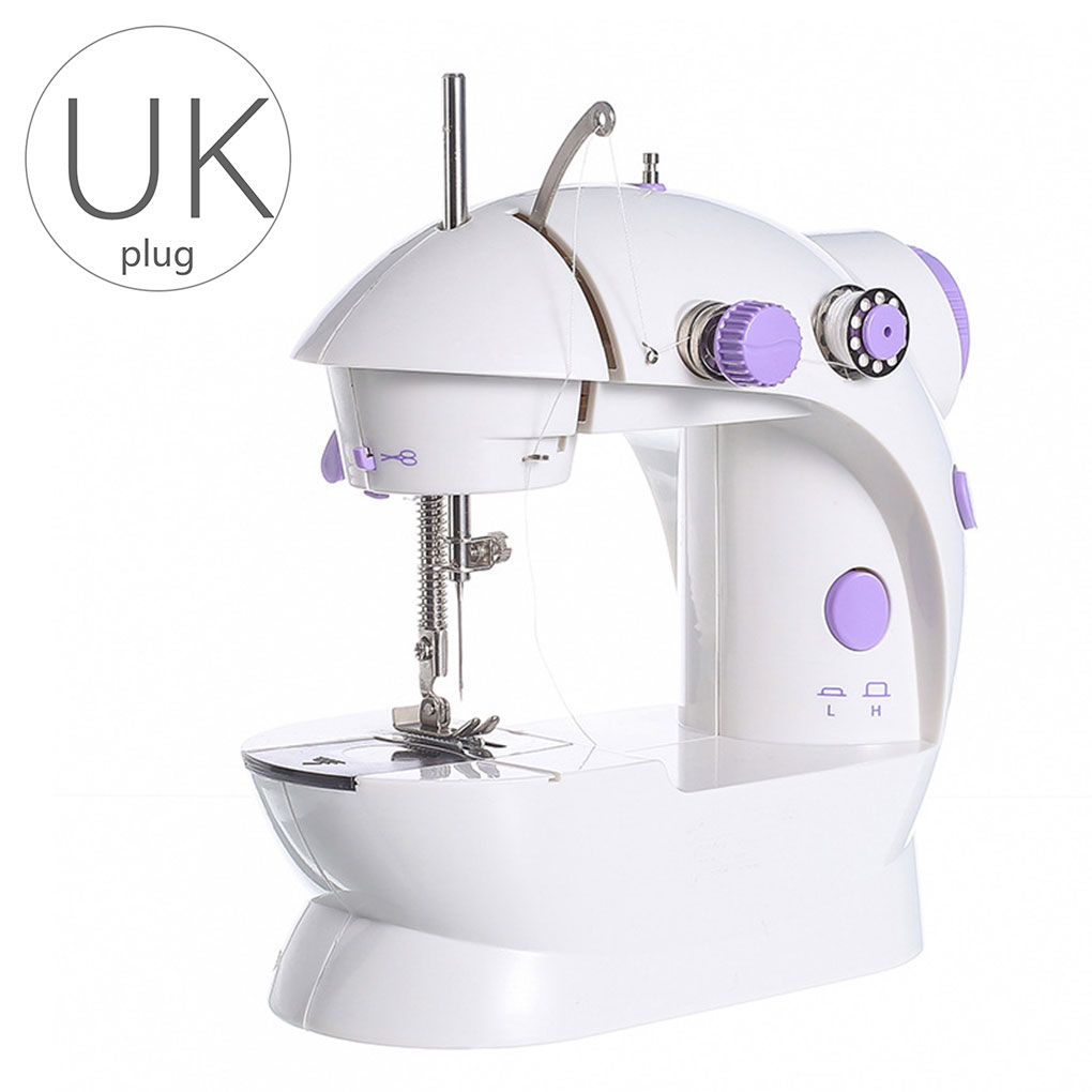 Mini Electric Sewing Machine 2 Speed Portable Desktop Handheld Household with LED Light US Plug: UK