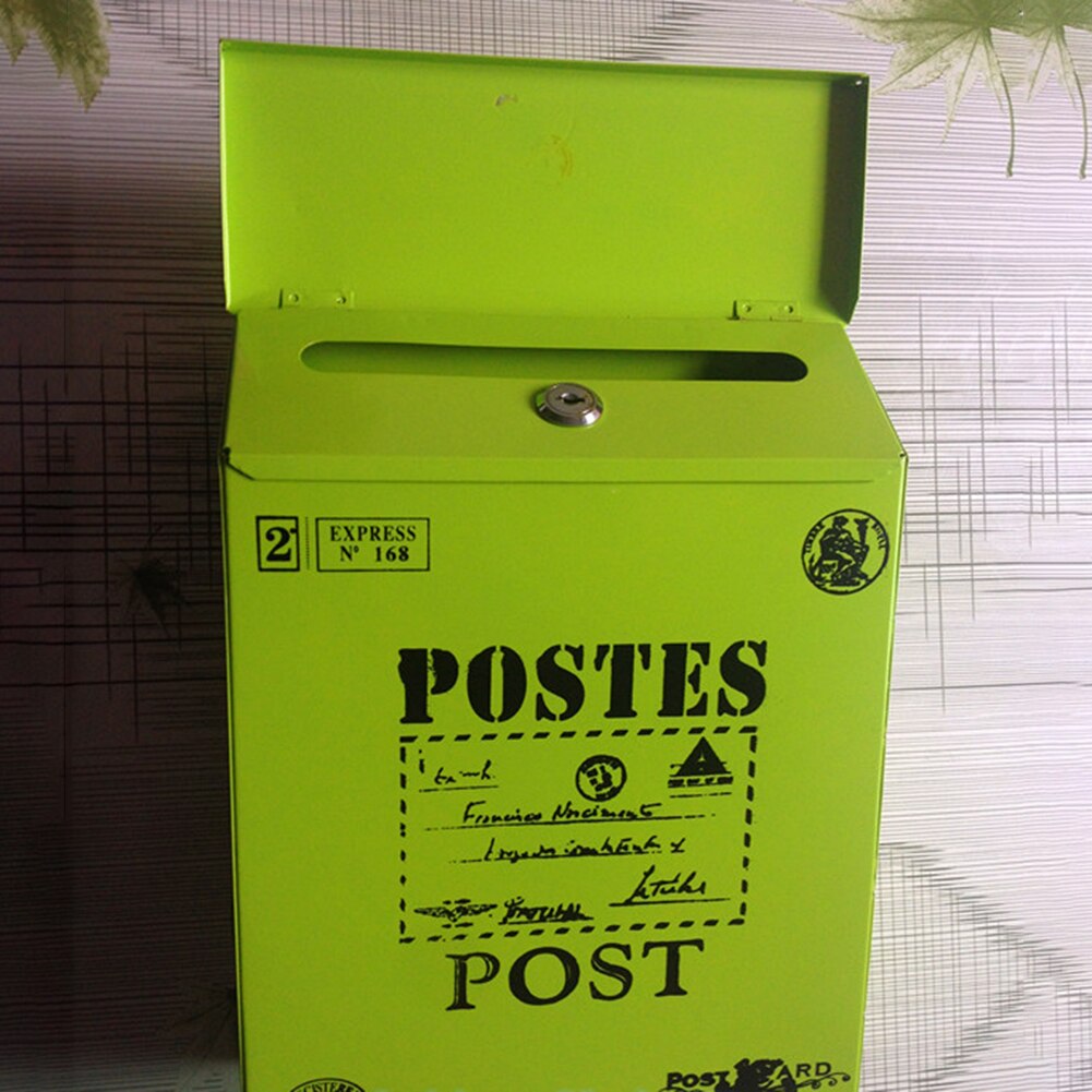 Buzón de hierro colgante de pared Vintage, buzón de correo Postal, caja de periódico, decoración del hogar, el producto es un buzón universal de estilo americano