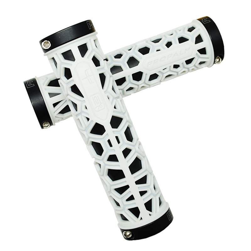 Cubierta de manilla de bloqueo para bicicleta de montaña, cubierta de mango de cubo Feng Shui chino general, BMX, absorción de impacto transpirable: white