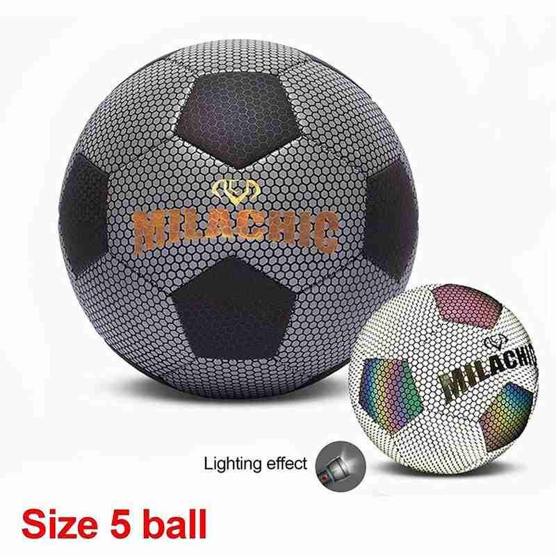Glowing Reflective Soccer Ball, Light Up Soccer Ball, Light Up Football, Much Brighter Than Glows In Dark Soccer Ball