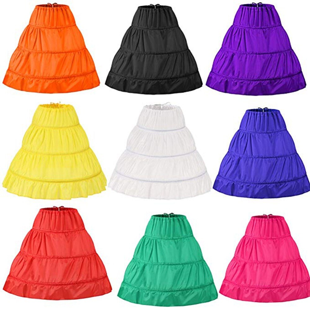 A-line 3 Hoops Children Kid Dress Bridal Petticoat Crinoline Underskirt Wedding Accessories For Flower Girl Dress