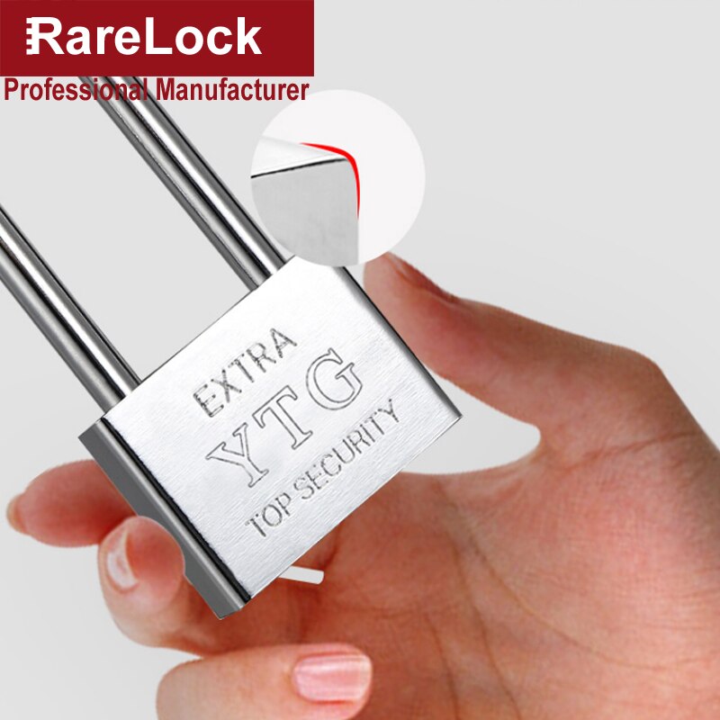 Long Handle Padlock Key Lock 30-70mm for Garden Gate Warehouse Bicycle Cabinet Shop Door Office DIY Rarelock MS463 h