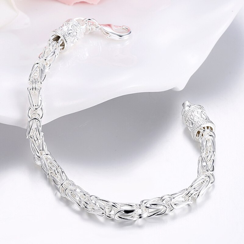 925 Silver Jewelry Sets Simple Bracelet Necklace For Women Men Birthday Jewelry Sets