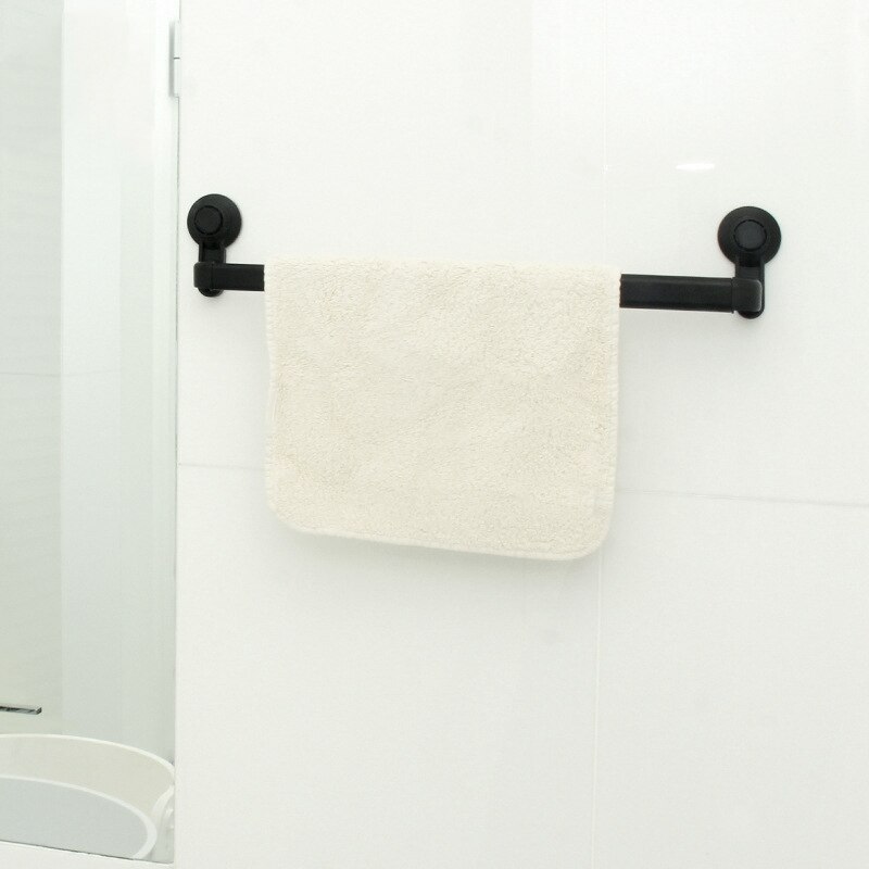 Toallero con ventosa de vacío para baño, estante de toalla sin costuras sin perforar, de una sola varilla, retráctil de almacenamiento de 52CM