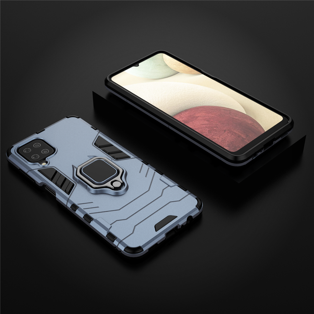 Für Samsung A12 Fall Samsung A12 Finger Ring Halter Telefon Fall für Samsung Galaxy M12 M32 A12 / A22 5G Fall TPU Stoßstange EIN 12: For Samsung M12 / Navy Blue