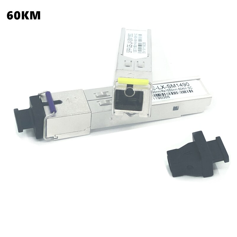 SC SFP Fiber optic module 1.25G SC 20/40/60/80/100KM 1310/1490/1550nm Single Fiber SFP Optical Module Compatible code ONU OLT