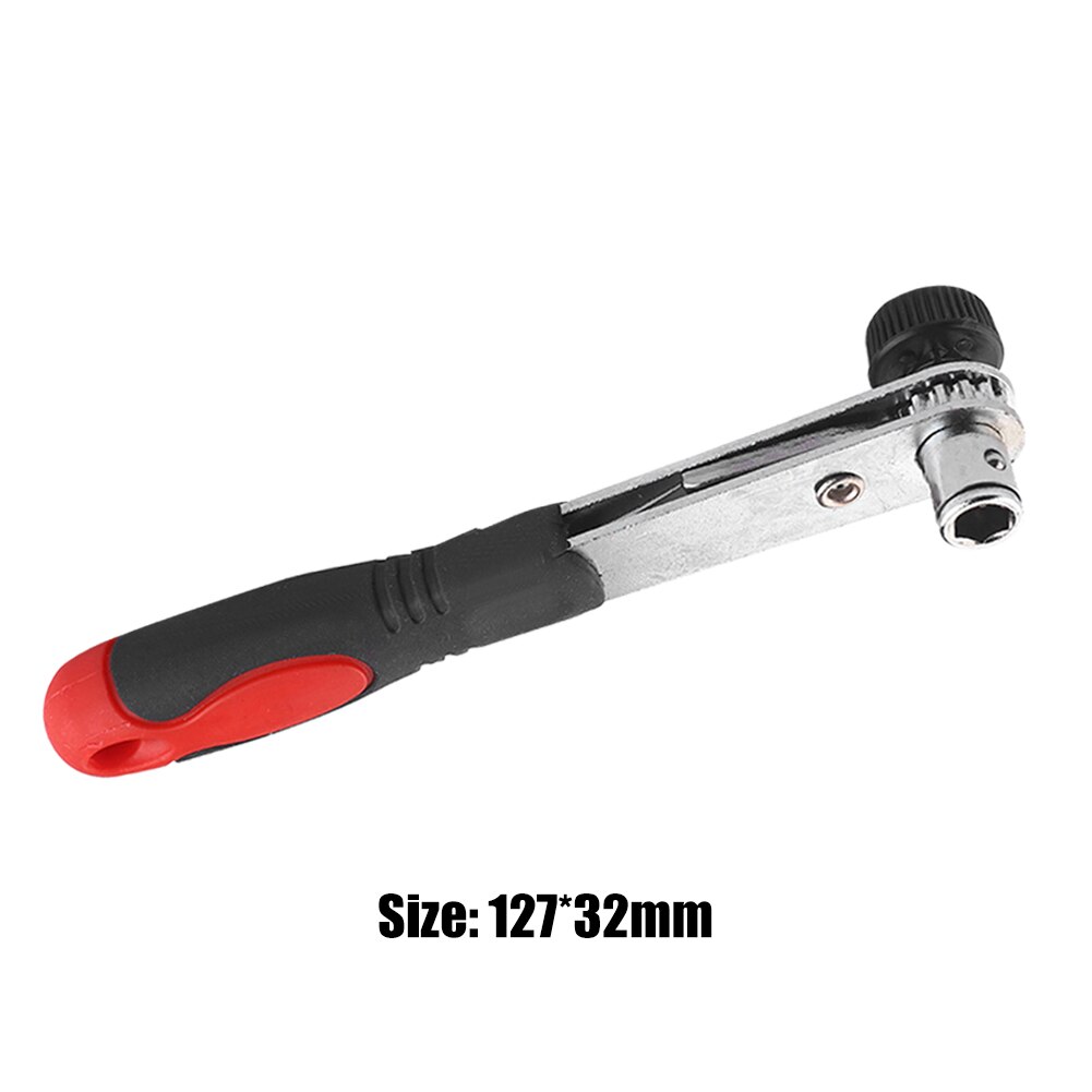 Mini Double-Headed Ratchet Home Grip Tool Semi-Automatic 1/4" Spanner Screwdriver Bit Wrench Repair Hand Tool for Nut Socket