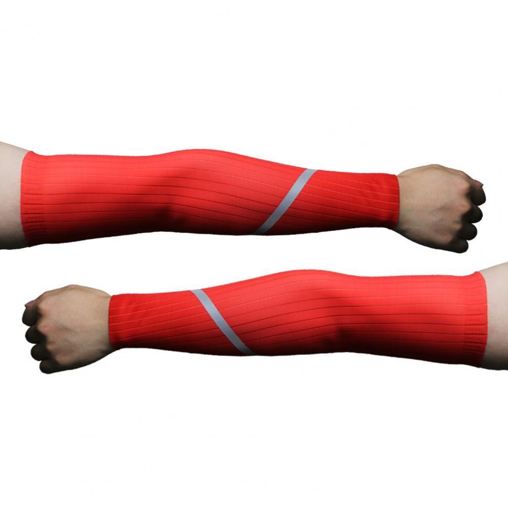 1 Pair Unisex Cycling Arm Sleeves High Elasticity Relieve Muscle Fatigue Lightweight Arm Protection Sleeves for Riding: Red / XL
