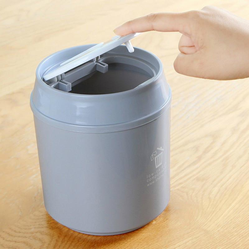 Fashionable Home Desktop Mini Trash Can Table Waste Bins Bathroom Garbage Basket Push-on Household Cleaning Accessories