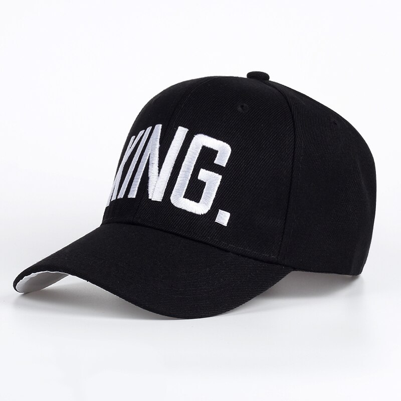 Konge dronning sort broderi snapback hat mænd kvinder par baseball kasketter far hat casquette gorras hip hop solhatte