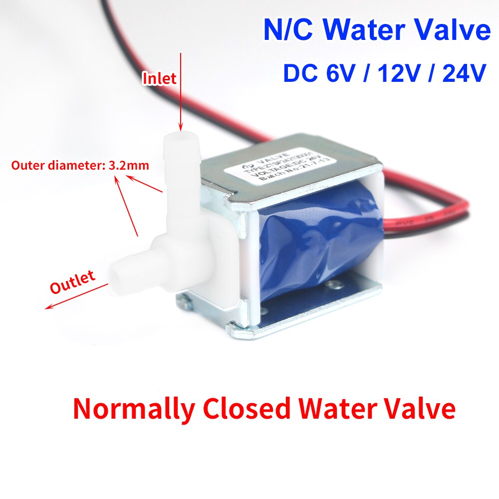 1PCS Plastic 6V 62V 24V Small Electric Magnetic Water Control Valve Solenoid Valve Switch Normally Closed 1/2 Water Inlet Switch