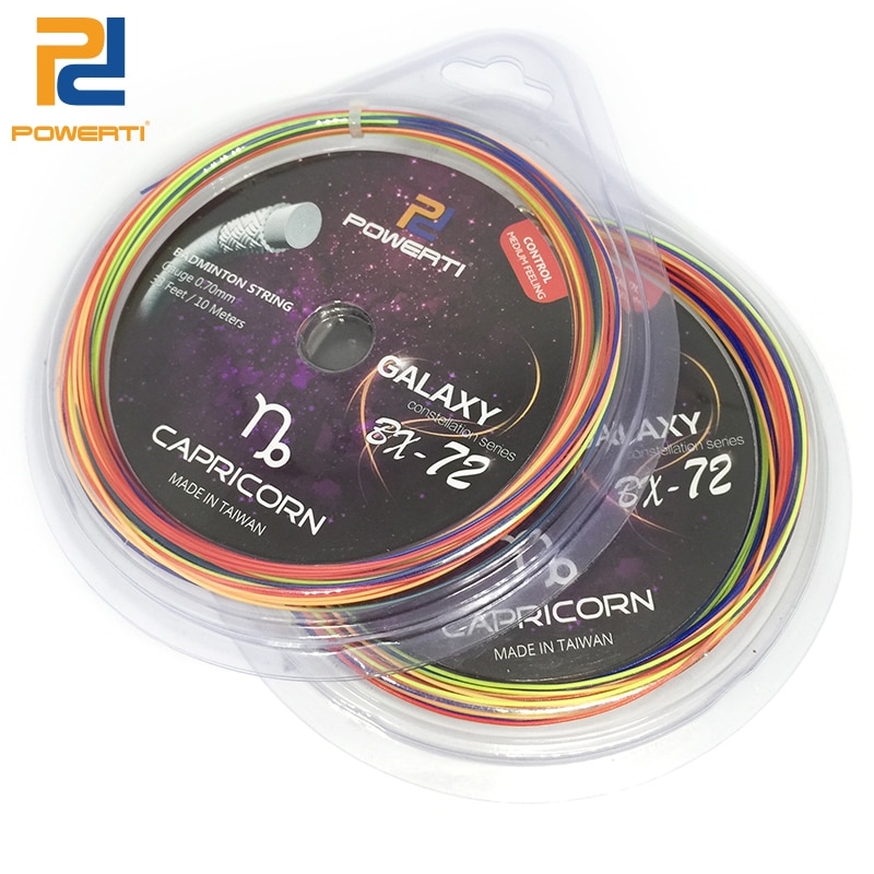 POWERTI 5 stks/partij Regenboog Badminton Racket String 10 m Sport 0.70mm Training Racket String zoals BG65 String BX72