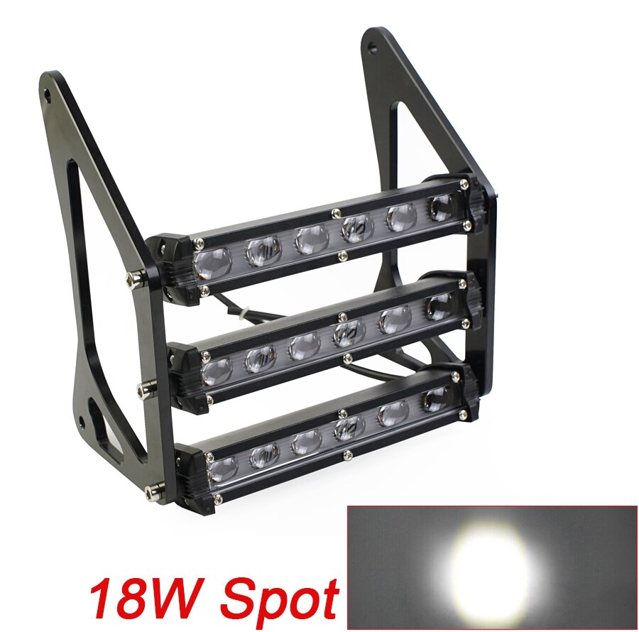 Moto Retro CG Led Motorcycle Front Fork Bracket MSX125 Headlight Universal for Honda Grom MSX125 125SF Fog Lamp Light: Spot 18w black