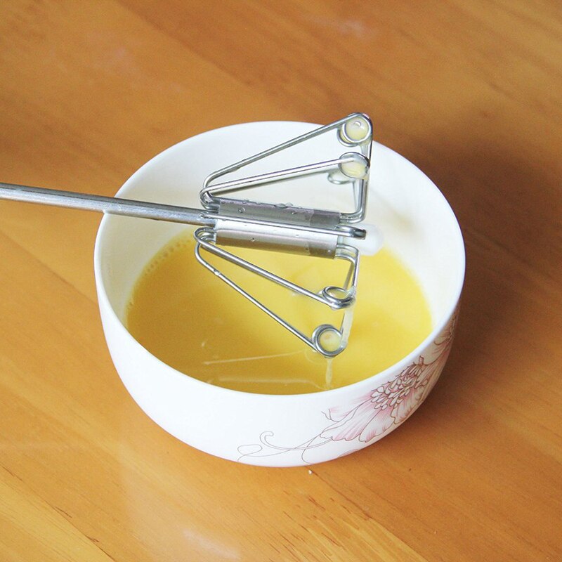 Batidor Manual de acero inoxidable, 1 Uds., batidor mágico de acero inoxidable, batidor giratorio, batidor Manual, herramienta de cocina