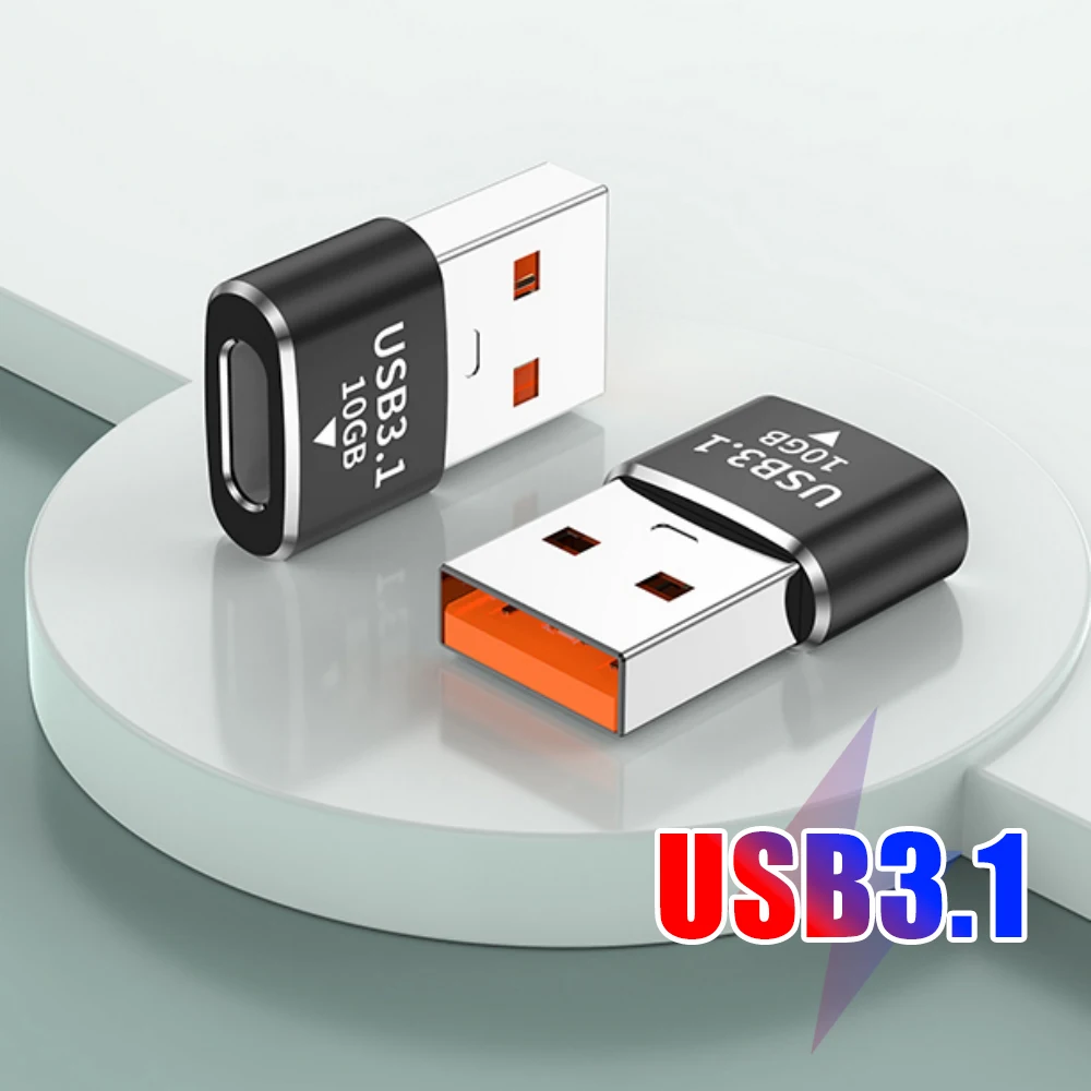 Elough Adattatore USB 3.1 a Tipo C OTG 120W Ricarica rapida 10G USB Maschio a USB C Femmina Connettore per Cellulare PC Laptop iPad
