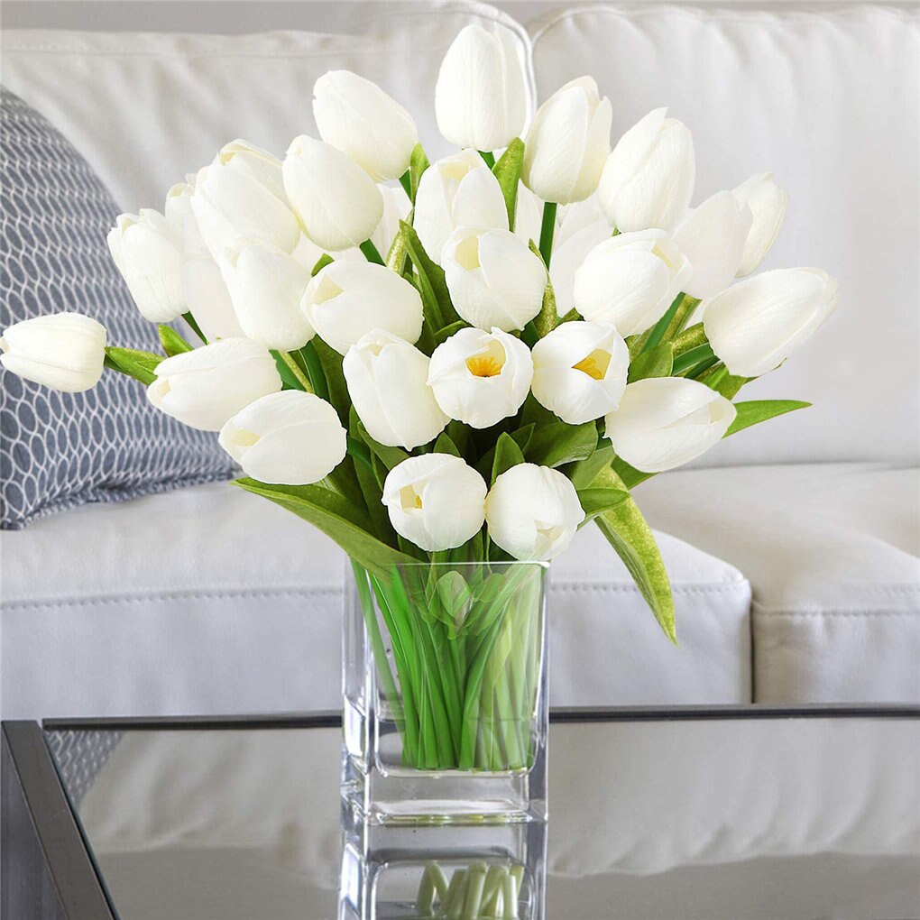 10 Pcs Mooie Tulp Flores Kunstbloemen Tulipany Tulpen Nep Bloem Kerst Decoraties For A Thuis Bruiloft Decor 35 Cm