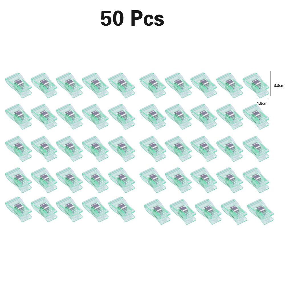 50/20/10Pcs Multicolor Kledingstuk Clip Patchwork Naaien Clip Plastic Klemmen Quilten Crafting Haken Breien Veiligheid Clip: 50pcs Green
