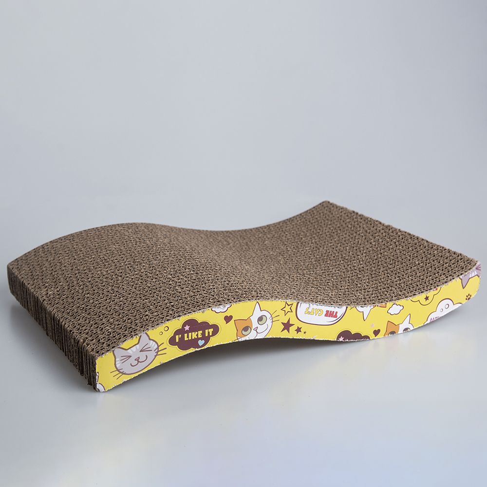 Cat Scratch Board Cat Toy Double-sided Durable Pet Scratcher Pad Bed Mat with Catnip Toy Claw Care Toy Cardboard